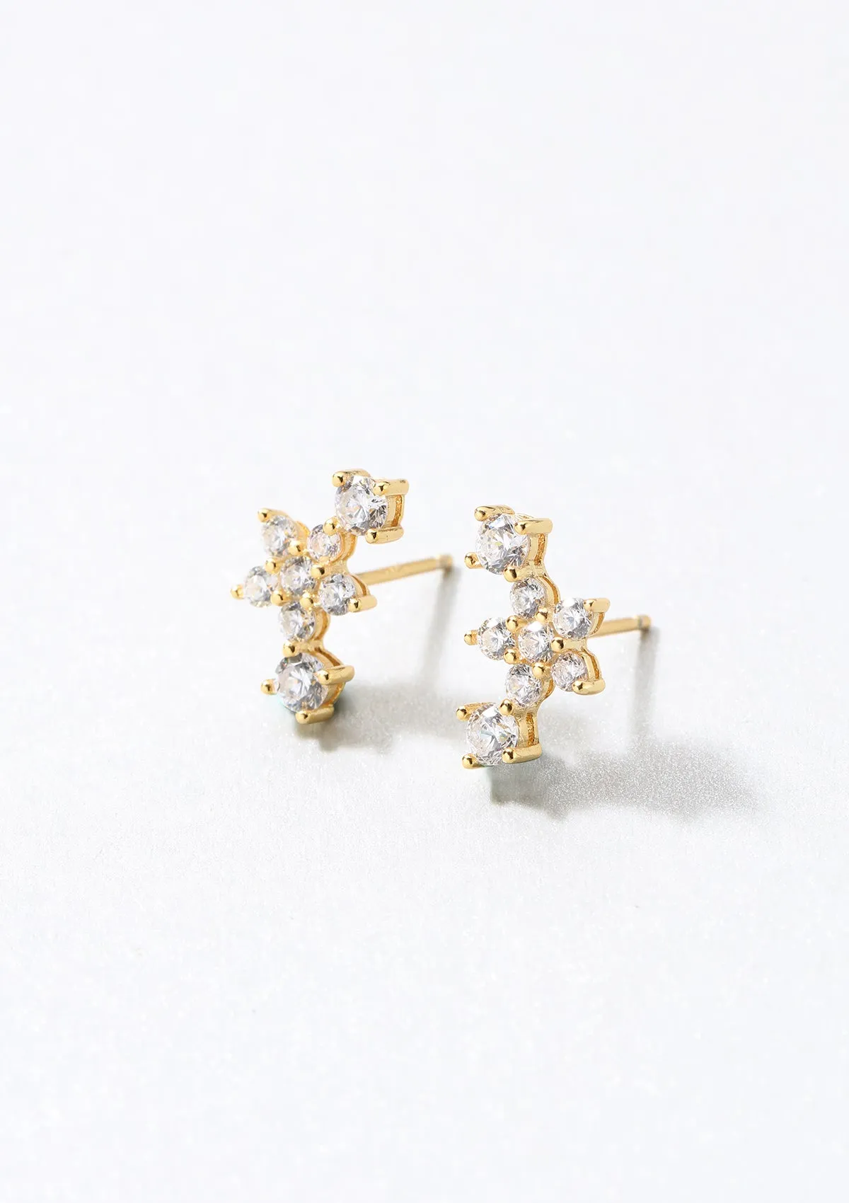 Meadow Stud Earrings Sterling Silver Gold