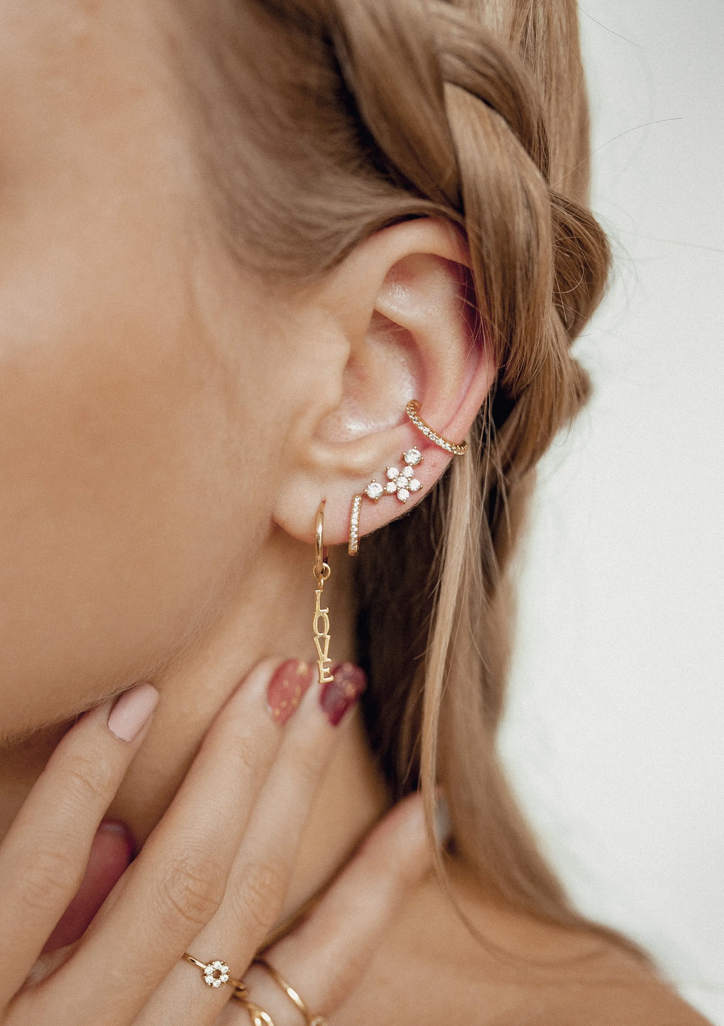 Meadow Stud Earrings Sterling Silver Gold