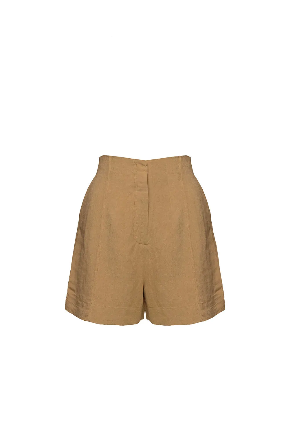 MYLAH LINEN SHORTS - TAN