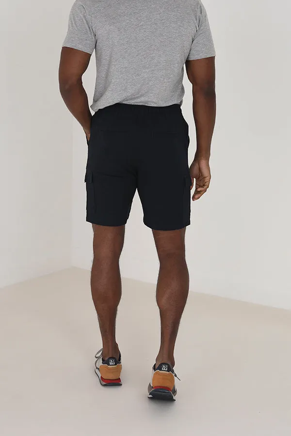 NAVY CARGO SHORTS WITH POCKET DETAIL