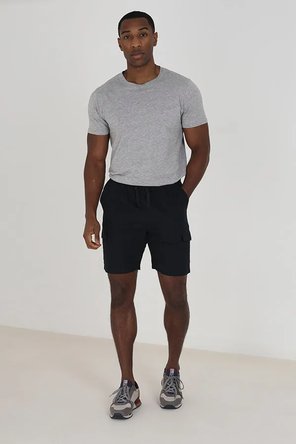 NAVY CARGO SHORTS WITH POCKET DETAIL