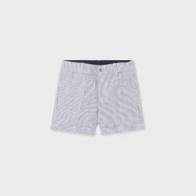 Navy Stripes Linen Dressy Shorts