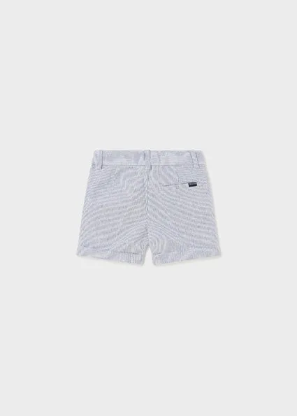 Navy Stripes Linen Dressy Shorts