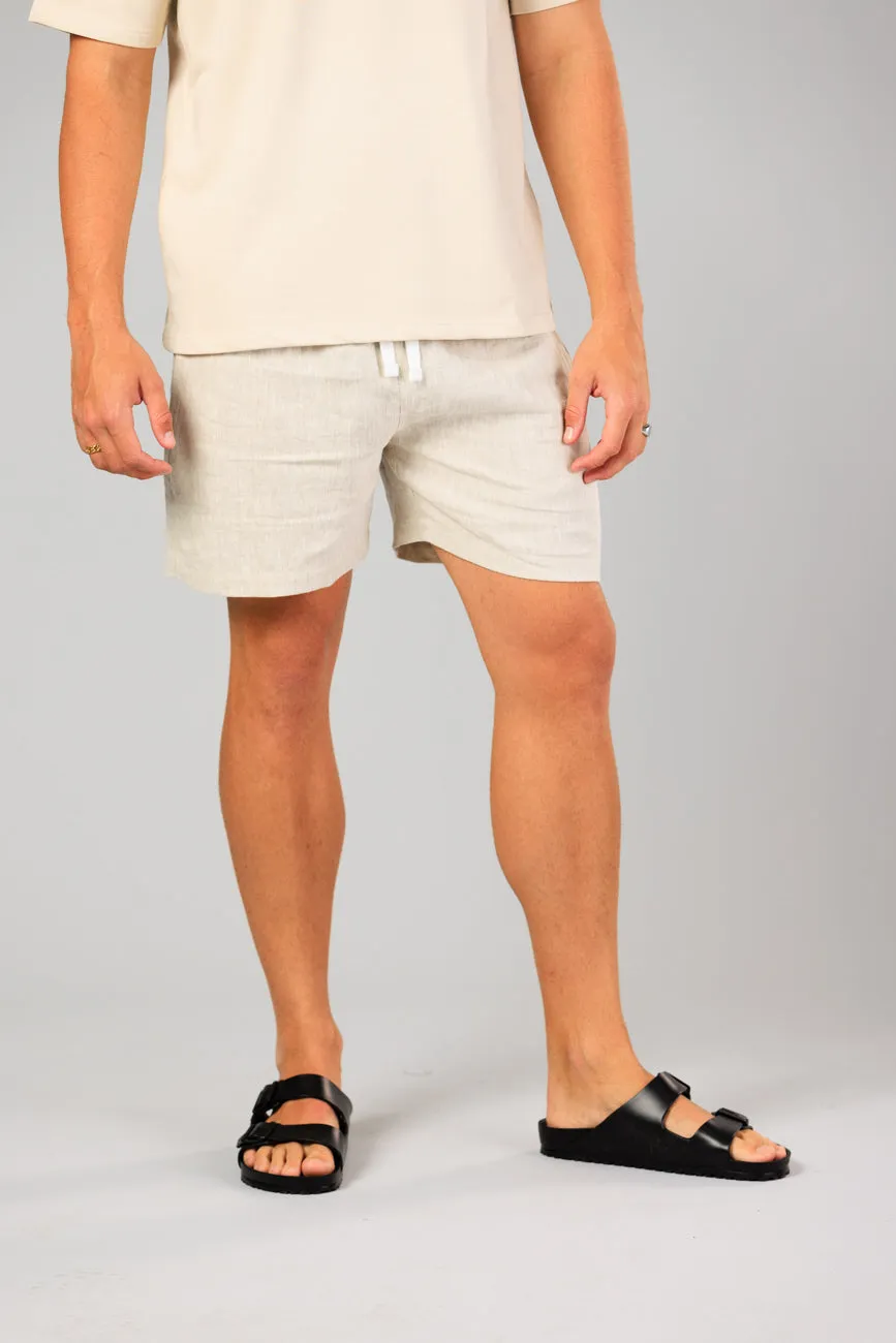 Noosa Linen Shorts - Sand Stone