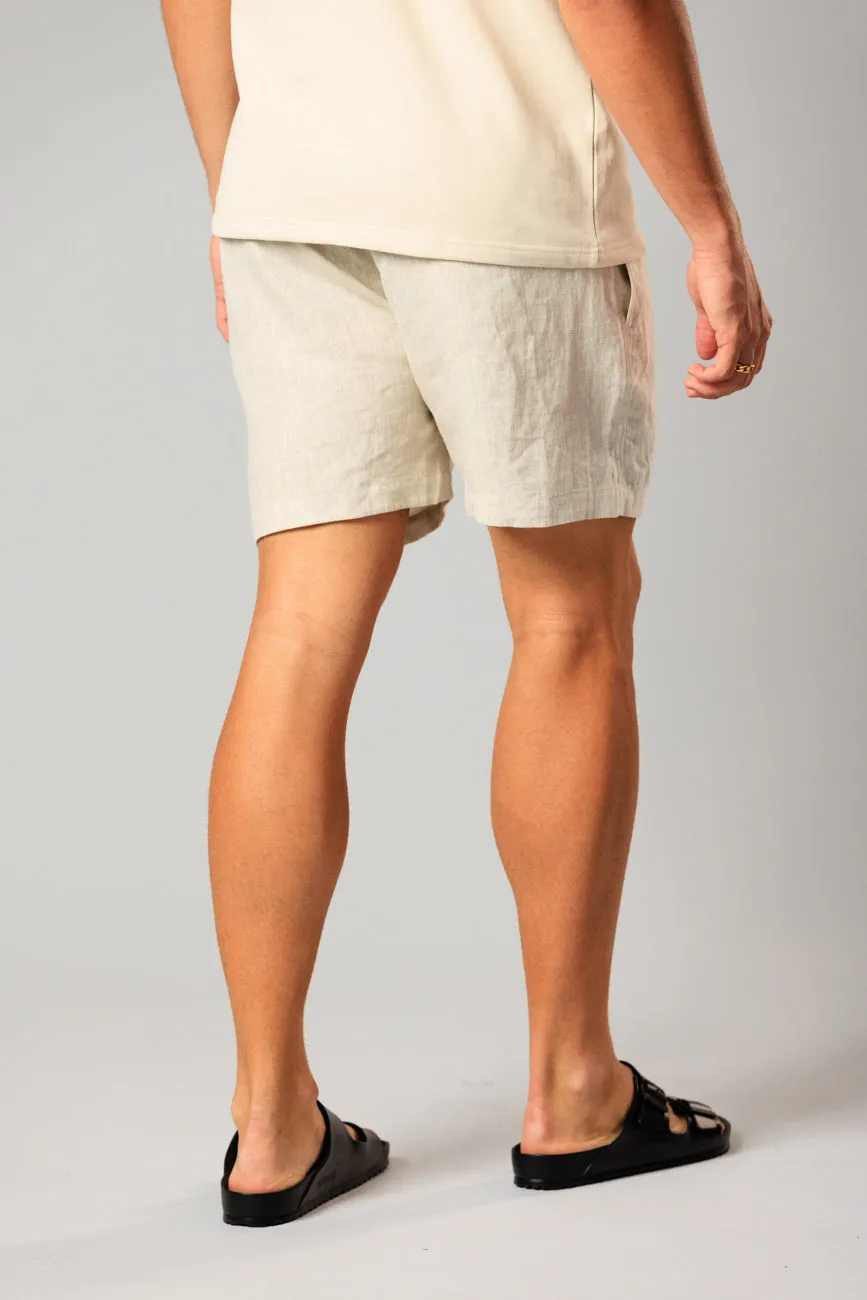 Noosa Linen Shorts - Sand Stone