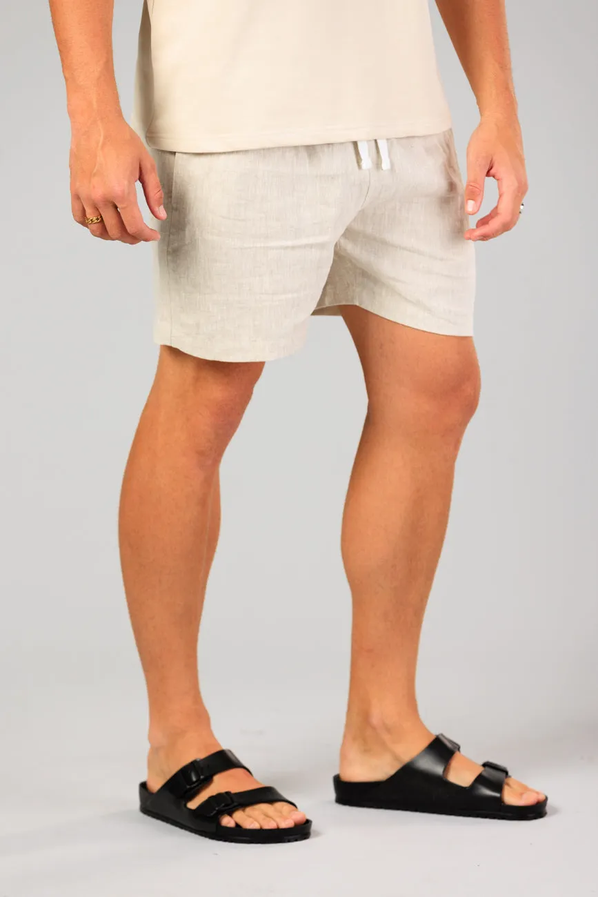 Noosa Linen Shorts - Sand Stone