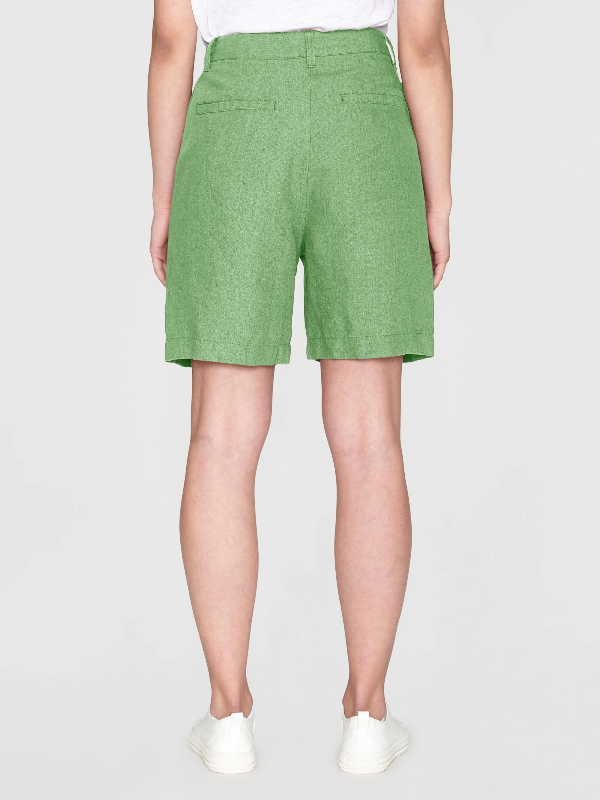 POSEY wide high-rise linen shorts - GOTS/Vegan - Shale Green