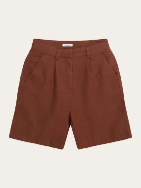 POSEY wide high-rise linen shorts - GOTS/Vegan - Tiramisu