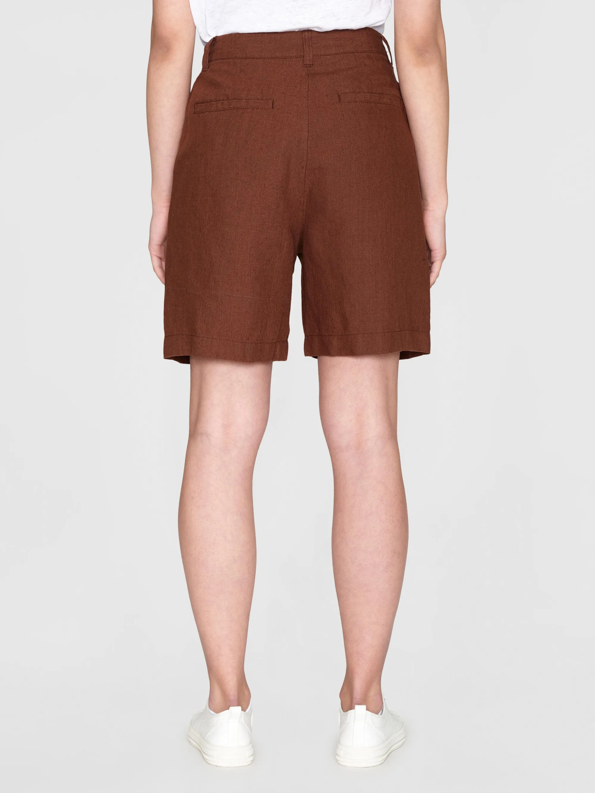 POSEY wide high-rise linen shorts - GOTS/Vegan - Tiramisu