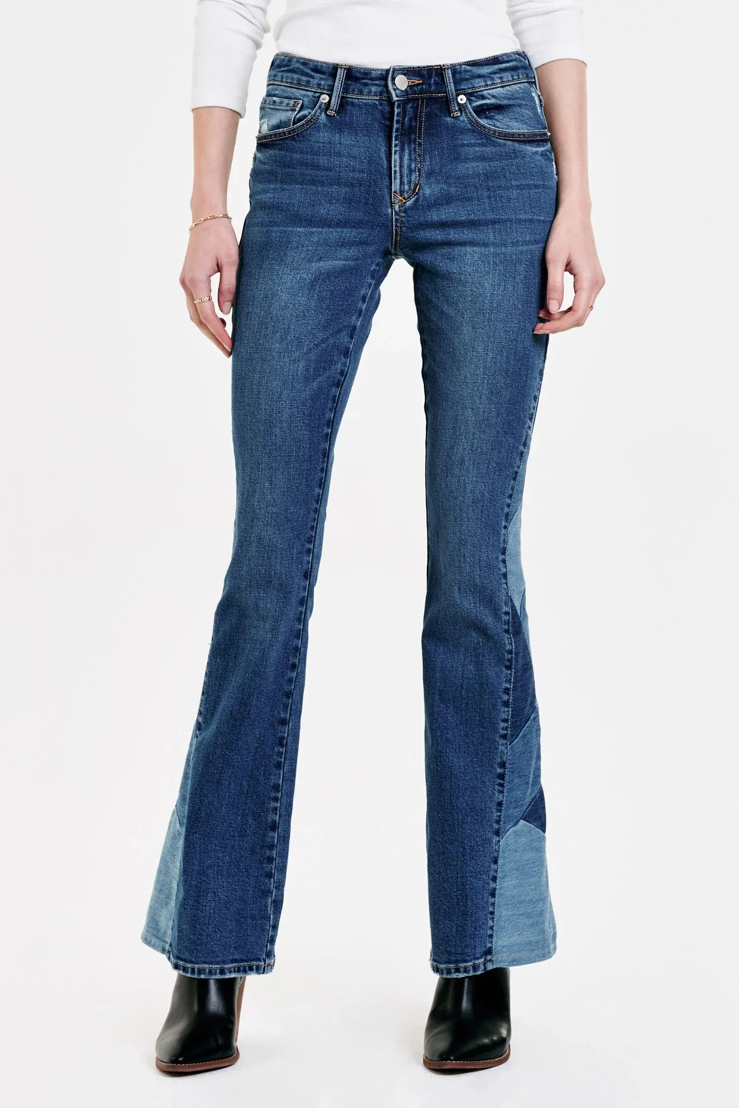 ROSA High Rise Patch Flare Jean #191