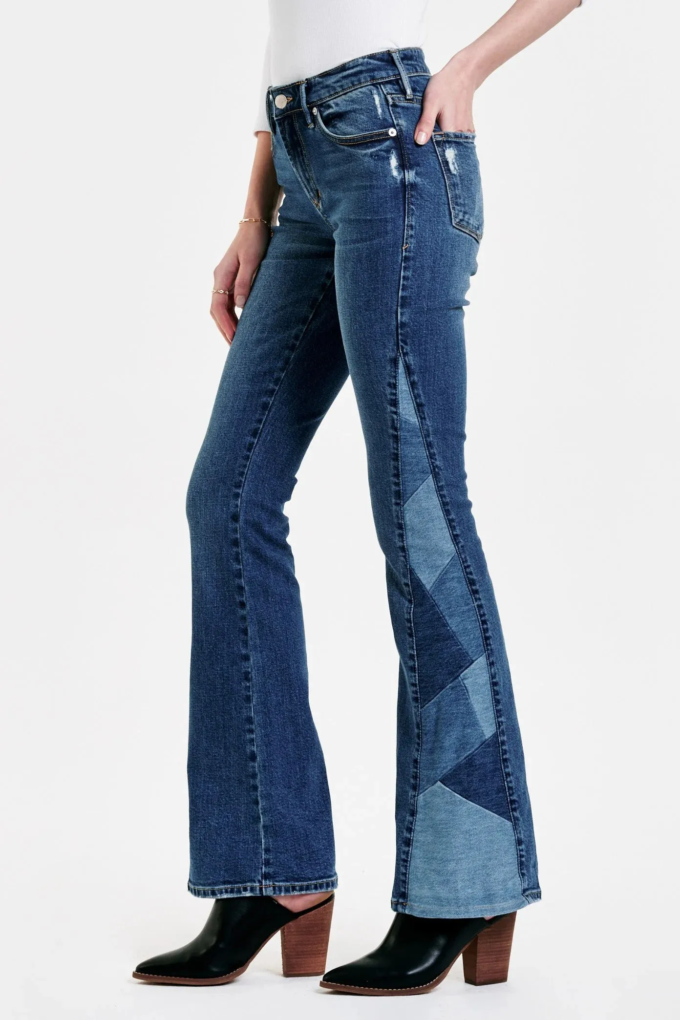 ROSA High Rise Patch Flare Jean #191