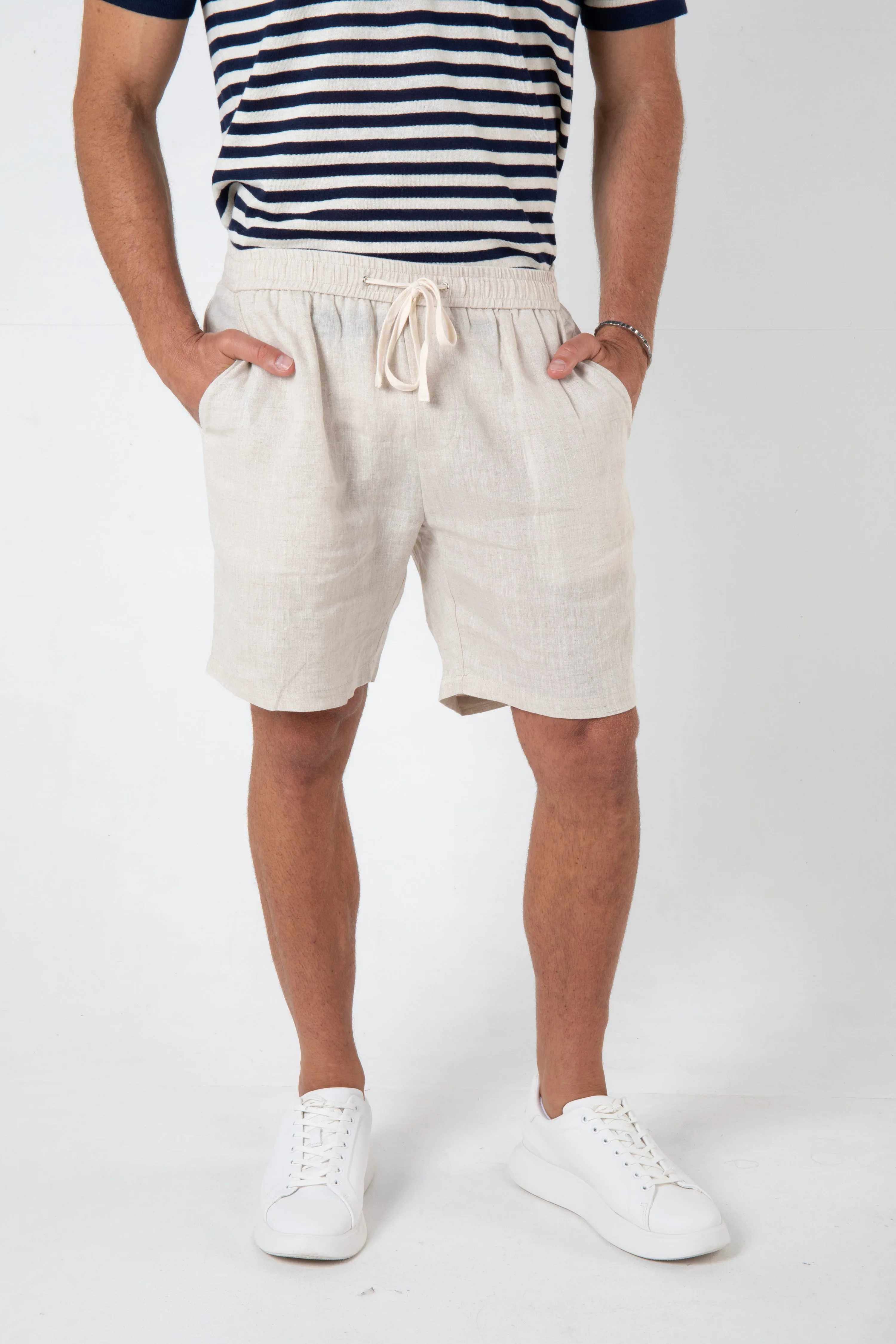 RUFOLO LINEN SHORT - NATURAL