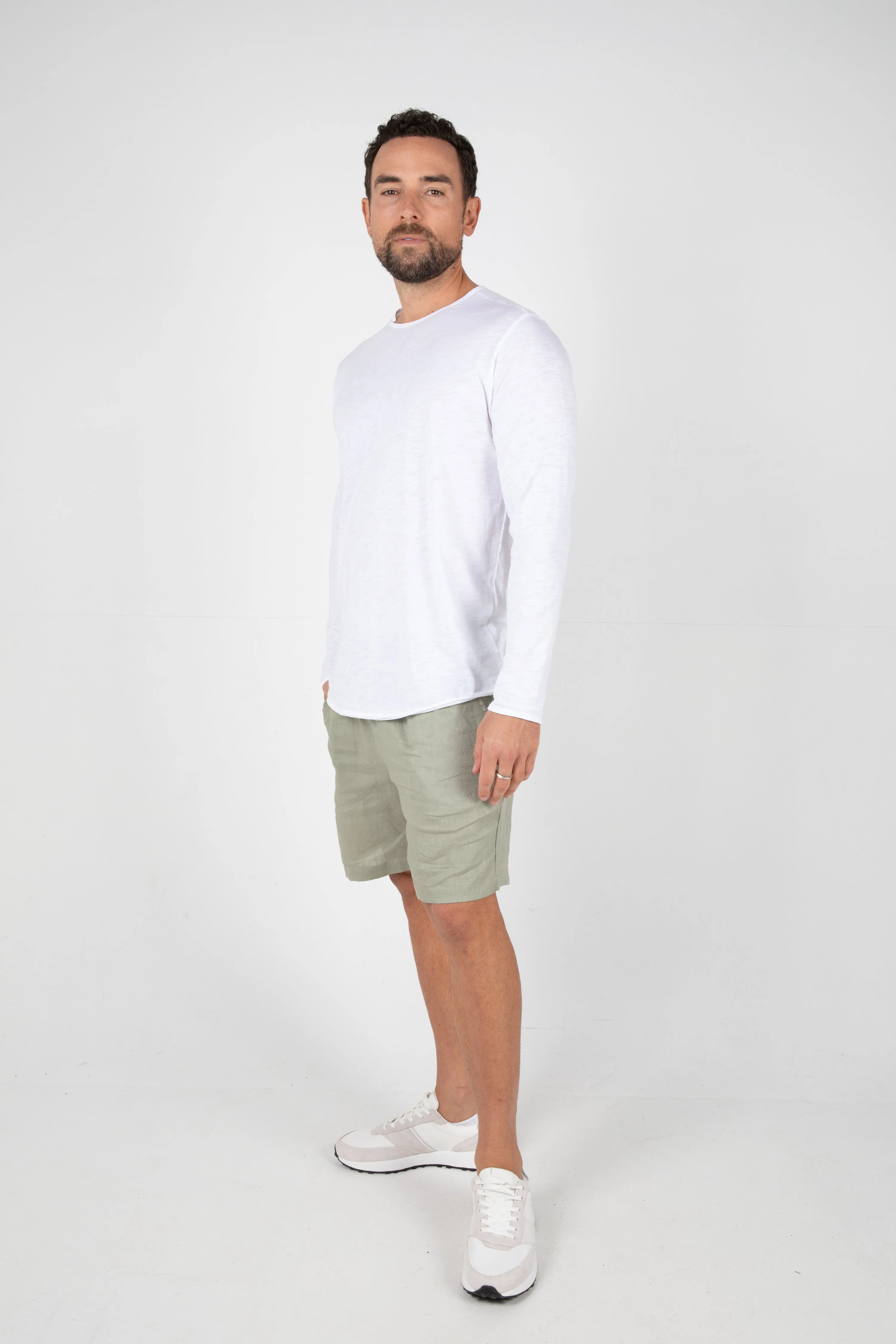 RUFOLO LINEN SHORT - SAGE