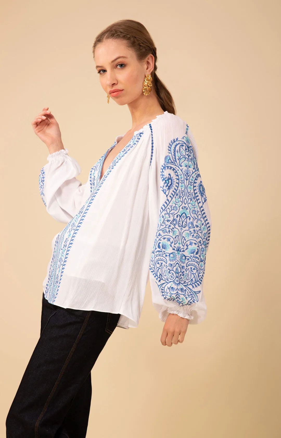 Sloane Embroidered Top