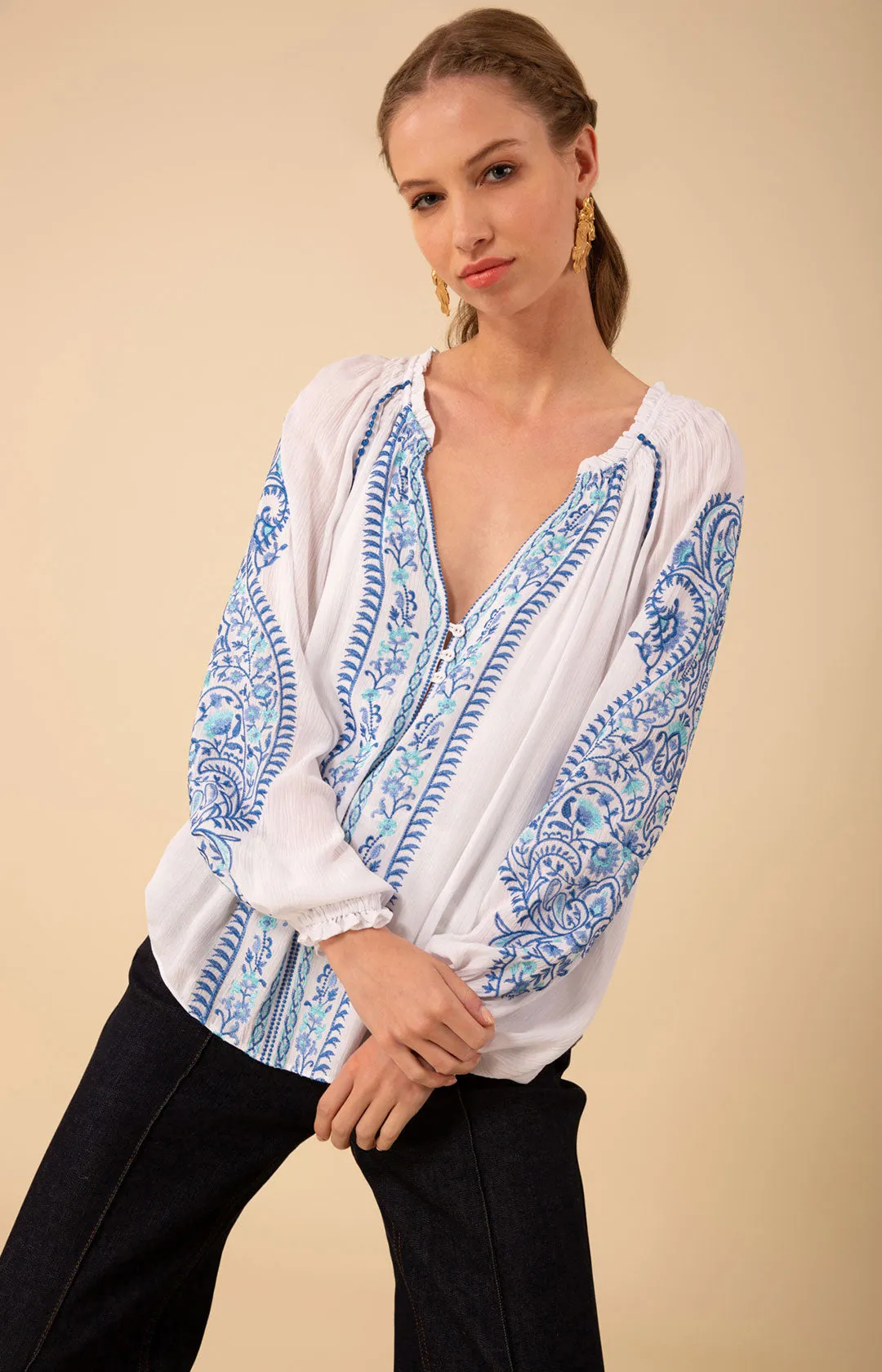 Sloane Embroidered Top