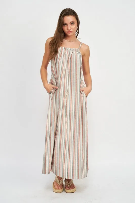 Striped Maxi Dress w/ Pockets