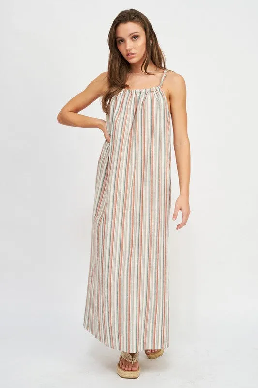 Striped Maxi Dress w/ Pockets