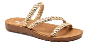 Twist N Shout Braided Sandals Gold