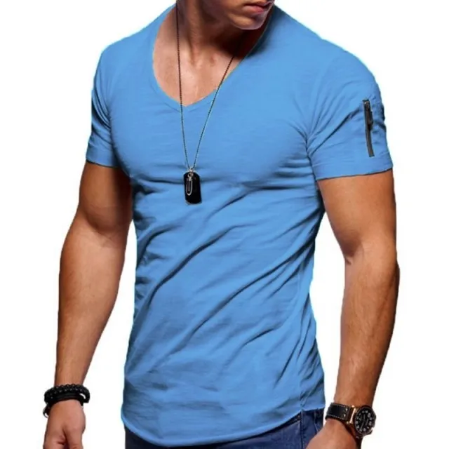 V-neck Fitness Bodybuilding T-shirt