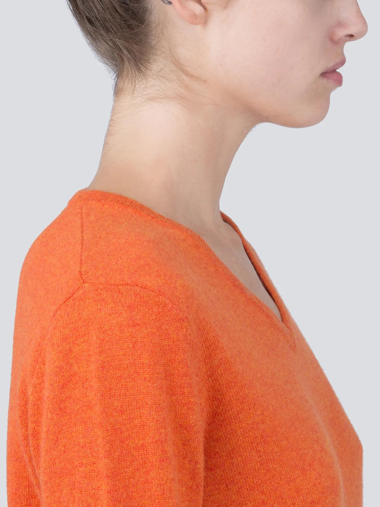 V Neck Sweater_Orange