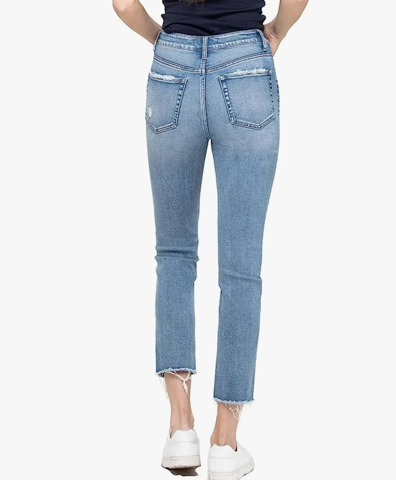 vervet by flying monkey: super high rise slim crop straight jeans - swish