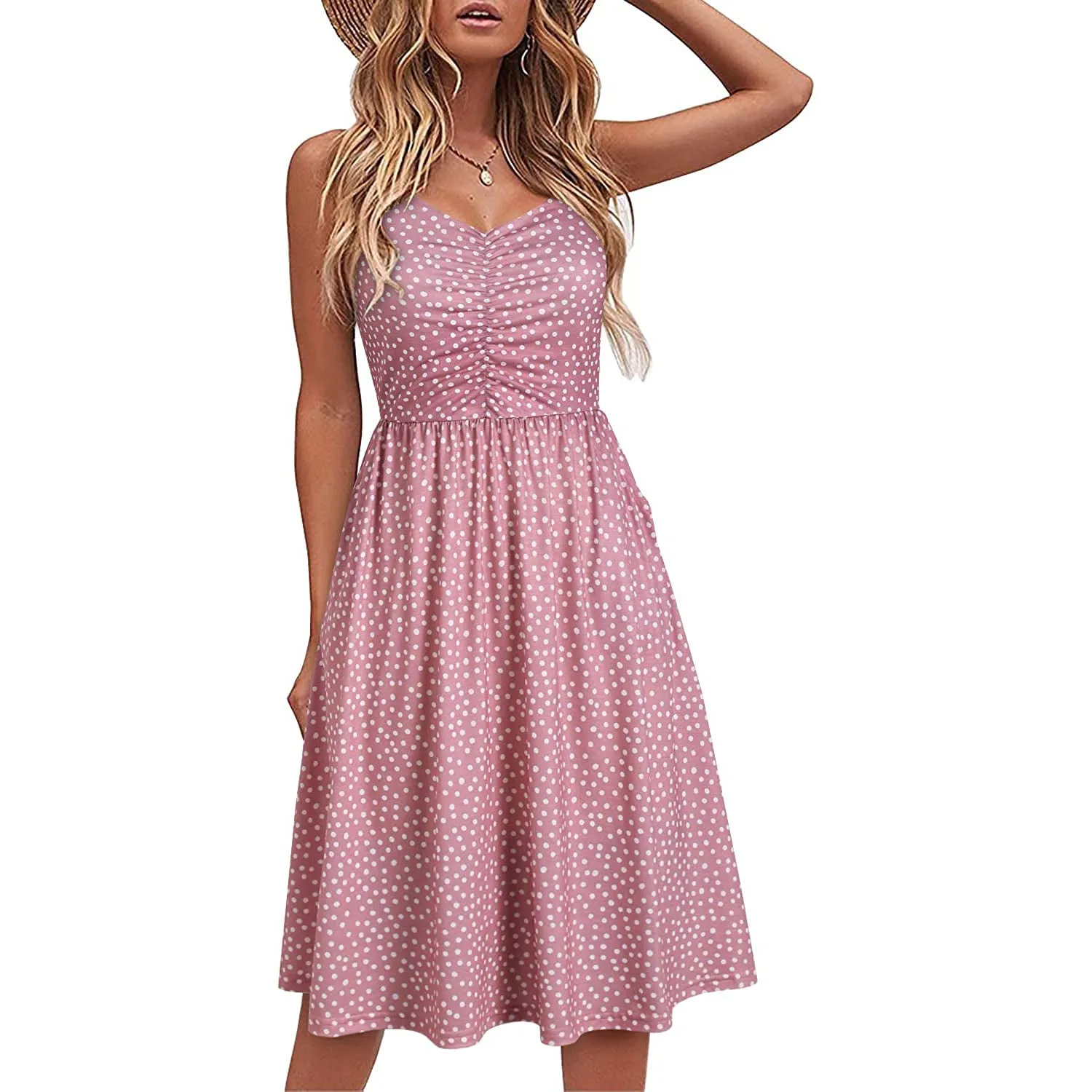 Women Sleeveless Cotton Summer Beach Dress