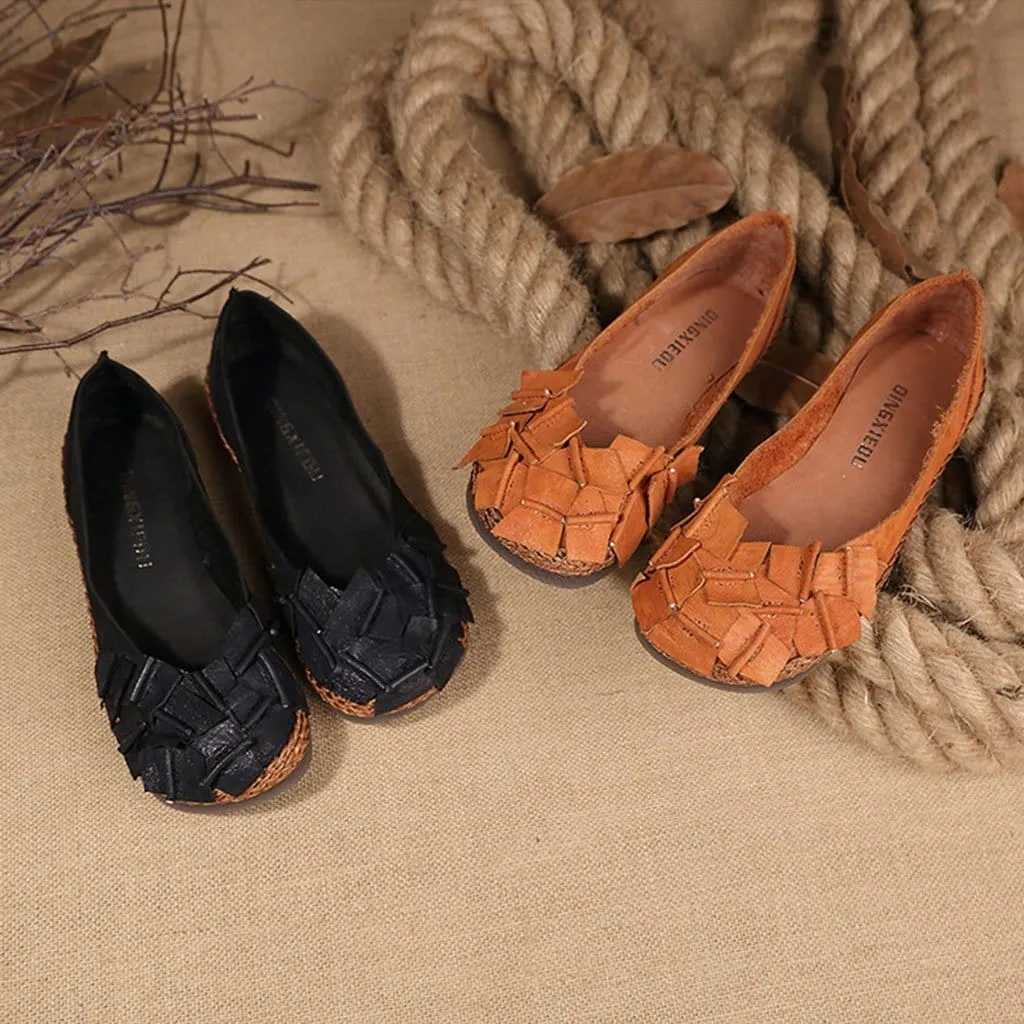 Woven Handmade Women's Retro Flats | Gift Shoe